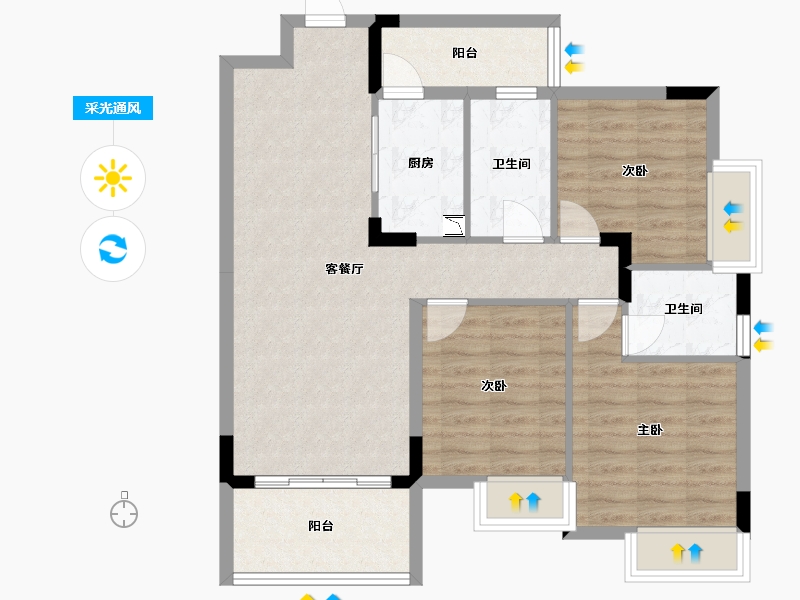 广西壮族自治区-桂林市-兴进景园-83.20-户型库-采光通风