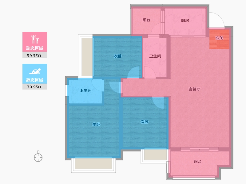 广西壮族自治区-桂林市-兴进御园-89.36-户型库-动静分区