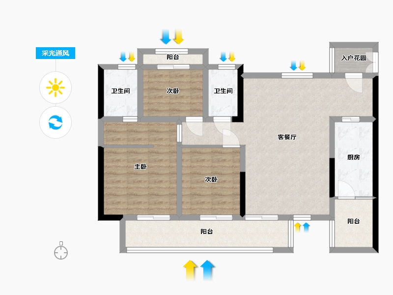 四川省-巴中市-御景湾-91.10-户型库-采光通风