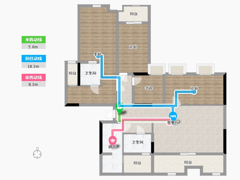 四川省-成都市-南岸华庭-141.03-户型库-动静线