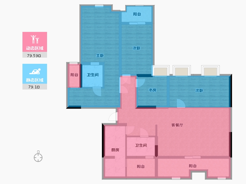 四川省-成都市-南岸华庭-141.03-户型库-动静分区