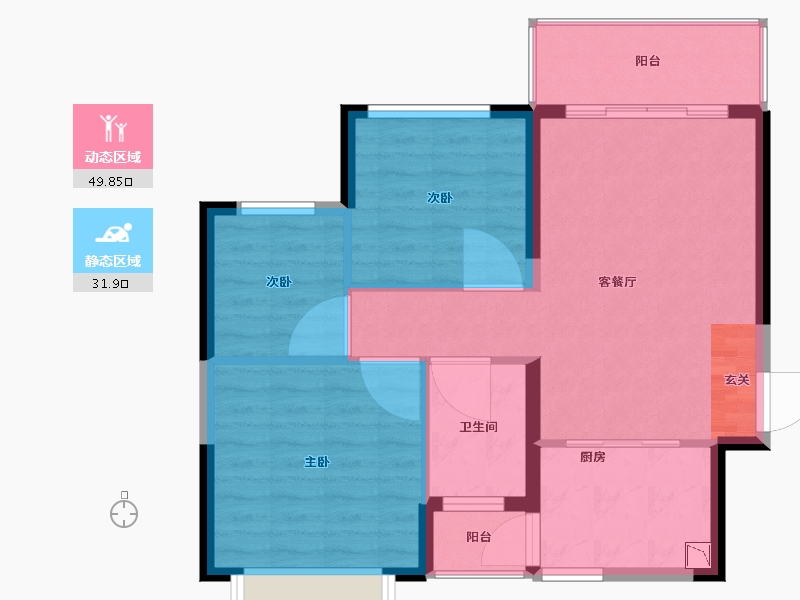 广西壮族自治区-柳州市-恒大城-74.07-户型库-动静分区