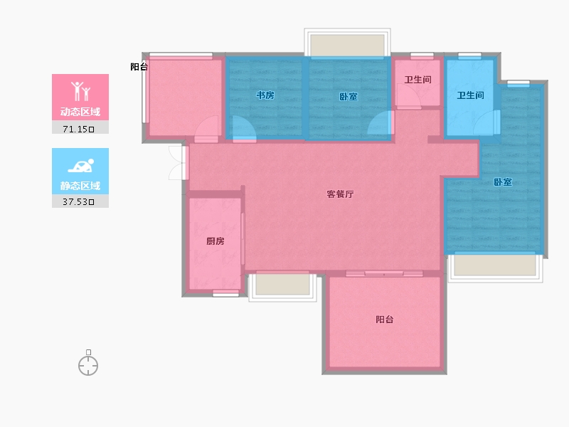 贵州省-贵阳市-贵阳经开吾悦广场-96.99-户型库-动静分区