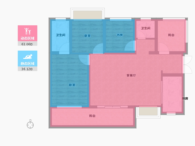 贵州省-贵阳市-贵阳经开吾悦广场-88.11-户型库-动静分区