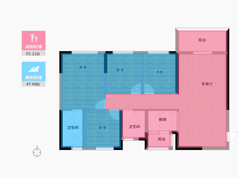 四川省-成都市-光谷云著-91.76-户型库-动静分区