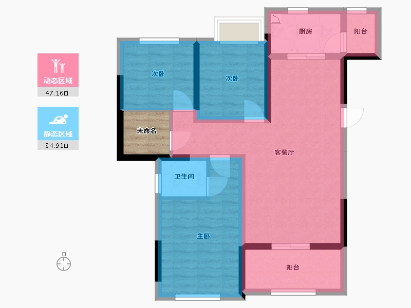 四川省-宜宾市-港腾龙栖湾-75.40-户型库-动静分区