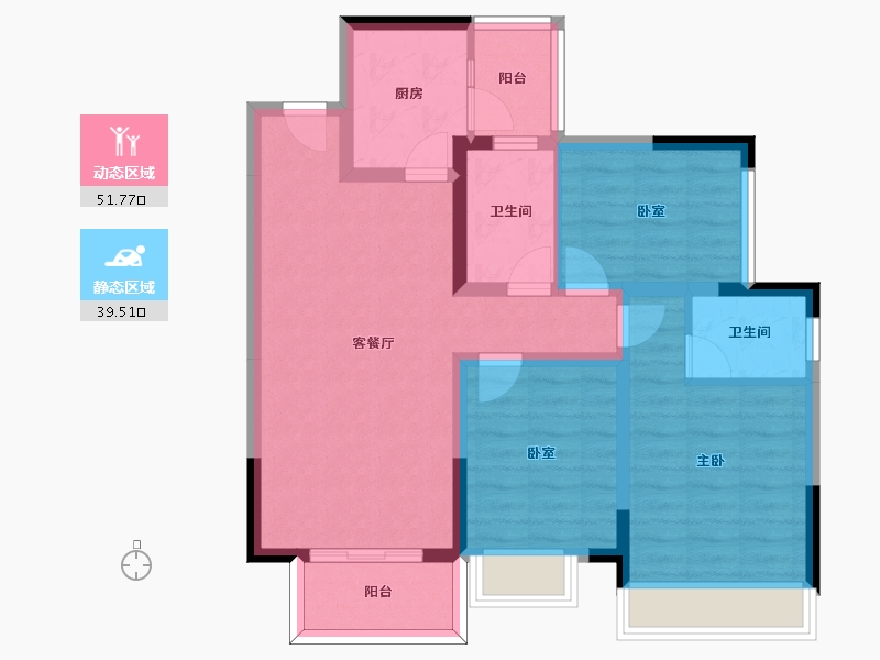 四川省-成都市-大发融悦和府-80.53-户型库-动静分区