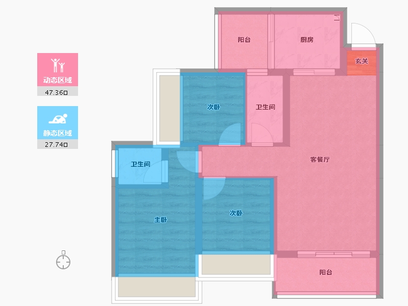 广西壮族自治区-桂林市-顺祥别院-66.35-户型库-动静分区