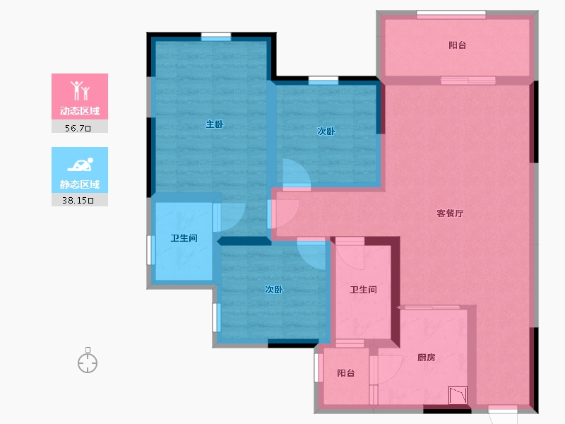 四川省-宜宾市-江畔华府-82.71-户型库-动静分区