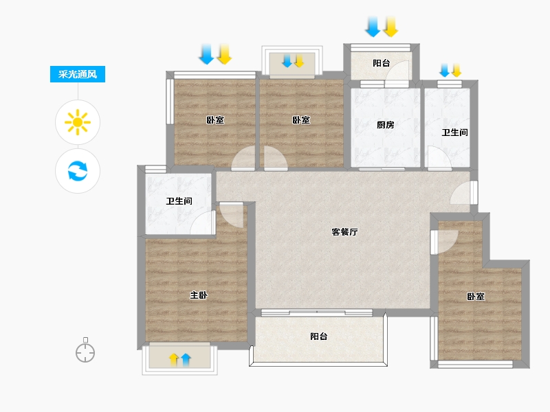 四川省-成都市-金成德信锦绣之城-93.09-户型库-采光通风