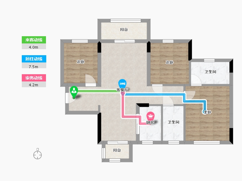 四川省-成都市-龙光玖龙府-78.61-户型库-动静线