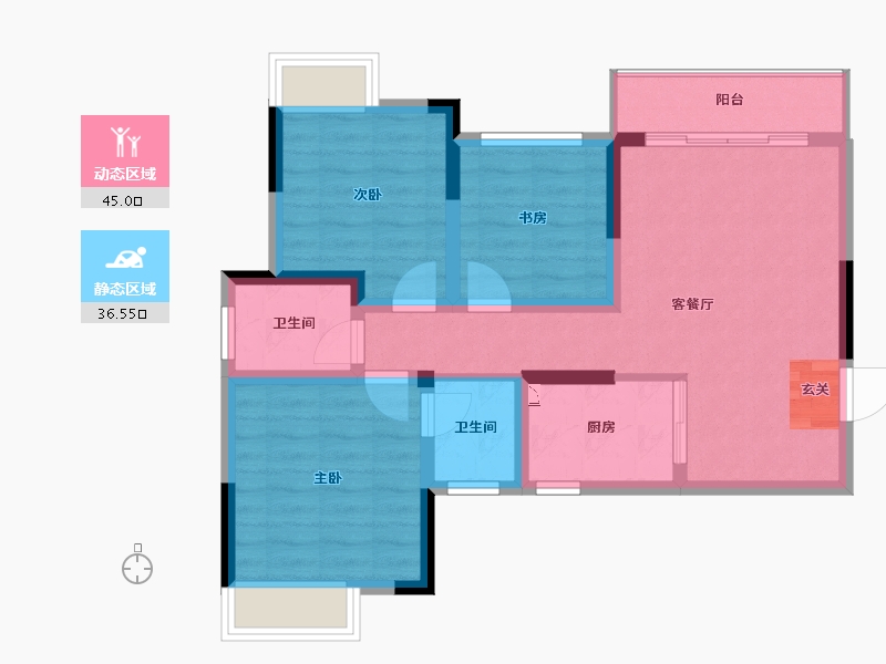 广西壮族自治区-桂林市-祥和雅居-72.09-户型库-动静分区