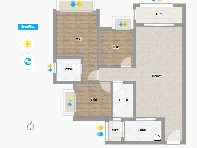 四川省-成都市-成发紫悦府-75.99-户型库-采光通风