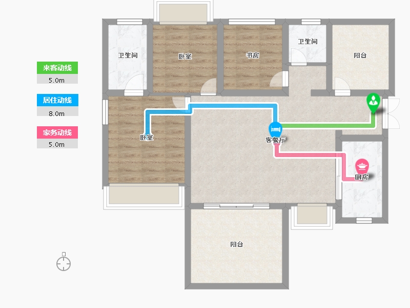 贵州省-贵阳市-贵阳经开吾悦广场-88.41-户型库-动静线