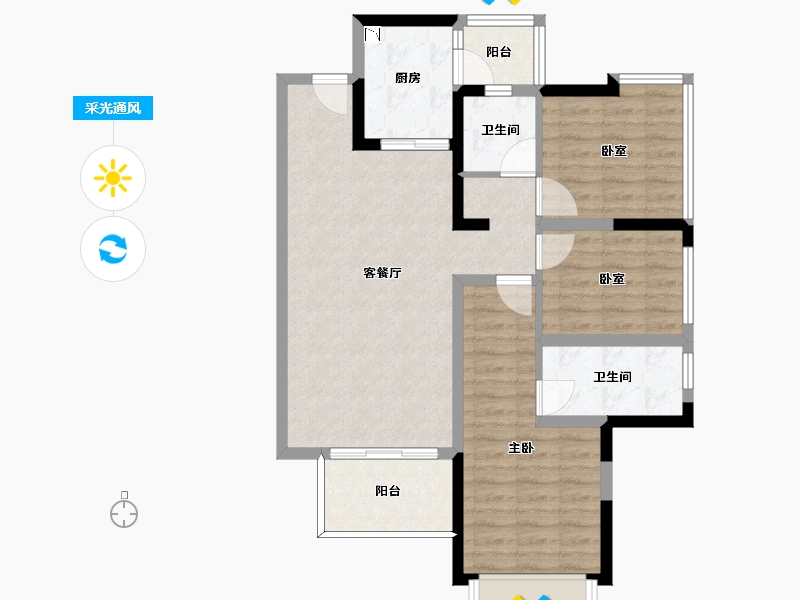 四川省-成都市-御景华府-82.08-户型库-采光通风