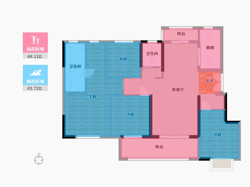 四川省-成都市-花样年大溪谷-116.82-户型库-动静分区