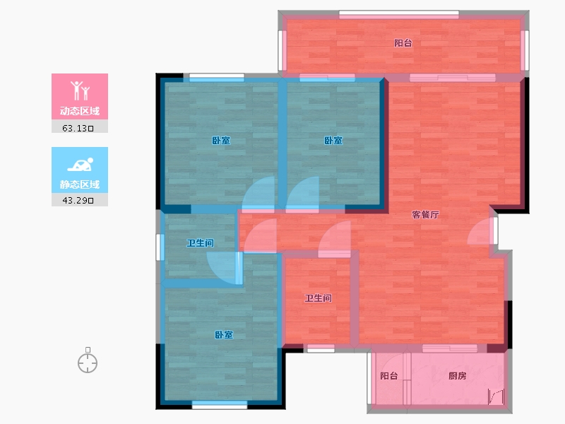 四川省-成都市-瑞和上院-94.35-户型库-动静分区