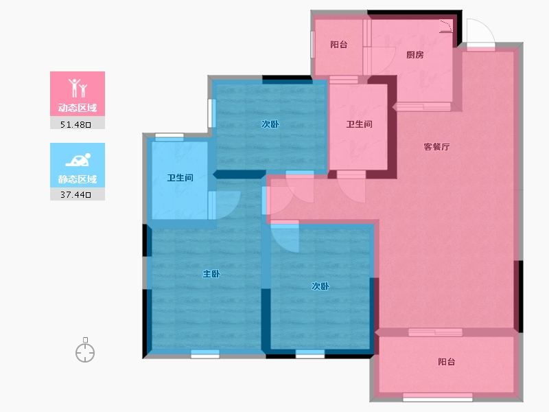 四川省-宜宾市-江畔华府-77.74-户型库-动静分区