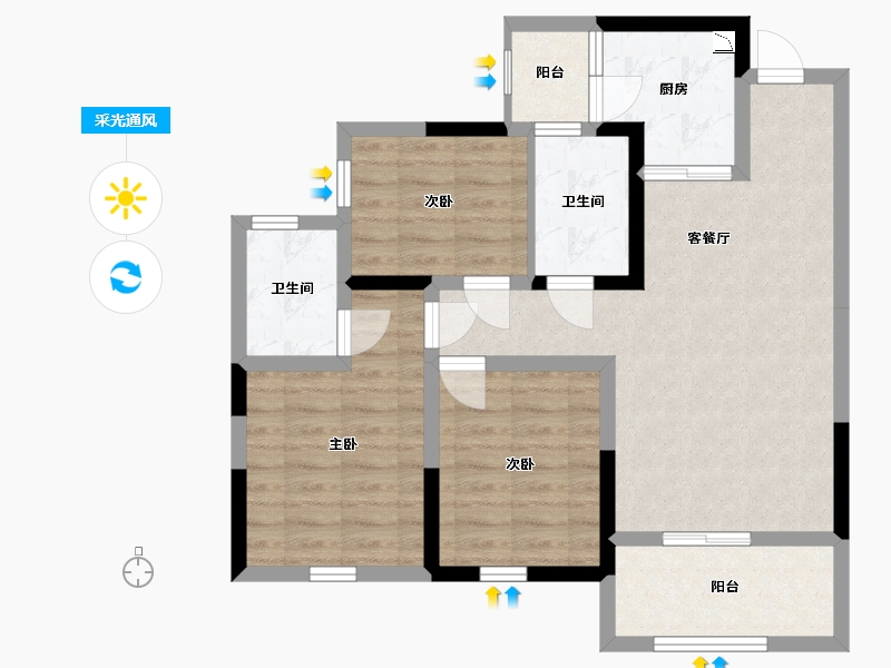 四川省-宜宾市-江畔华府-77.74-户型库-采光通风