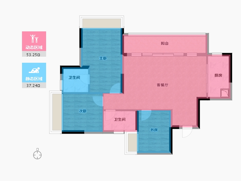 四川省-成都市-金科集美天宸-80.92-户型库-动静分区