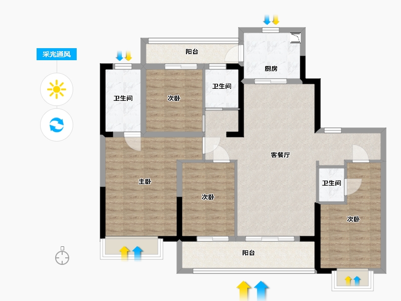 四川省-成都市-中建锦绣天地-108.54-户型库-采光通风