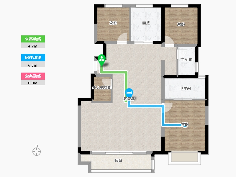 河北省-廊坊市-万科新都荟-104.17-户型库-动静线