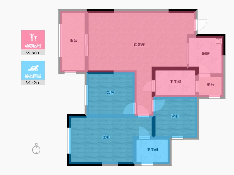 四川省-宜宾市-江畔华府-83.49-户型库-动静分区