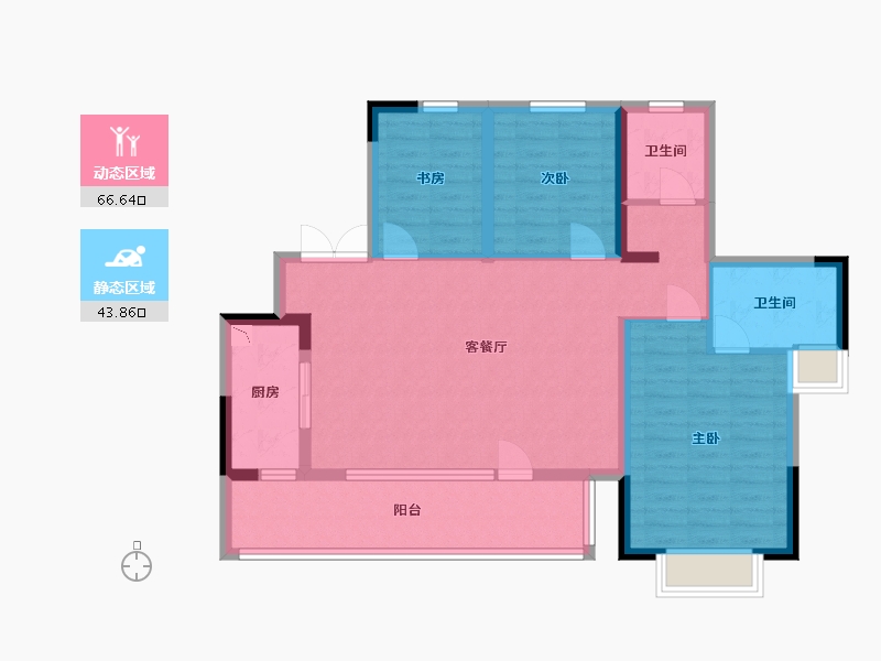 四川省-成都市-朗诗乐府-98.64-户型库-动静分区