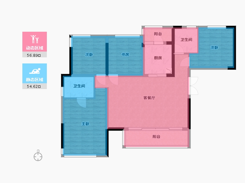 四川省-成都市-花样年大溪谷-99.49-户型库-动静分区