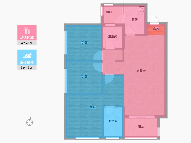 四川省-成都市-万科时光润园-77.74-户型库-动静分区