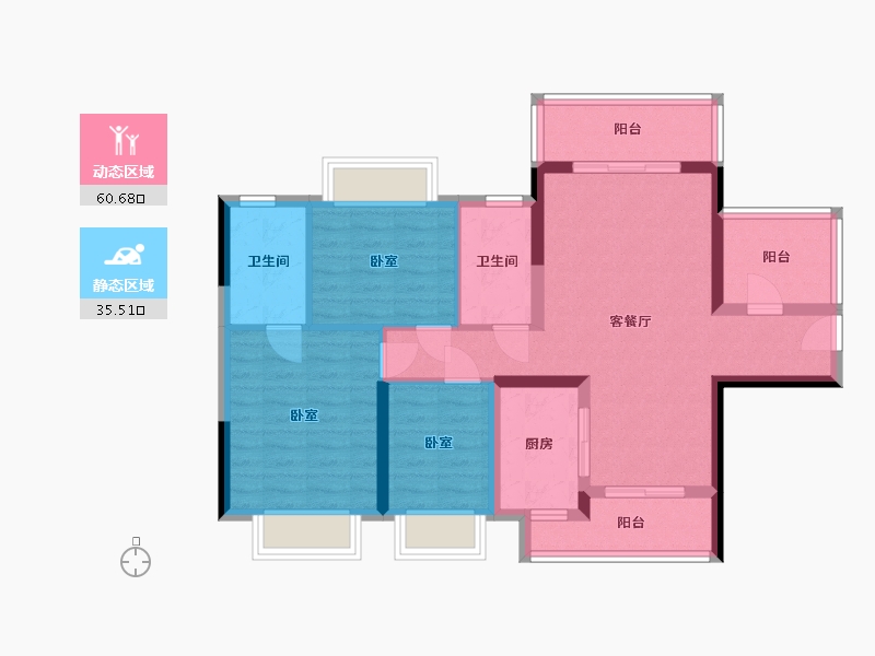 四川省-德阳市-敏捷东樾府-85.00-户型库-动静分区