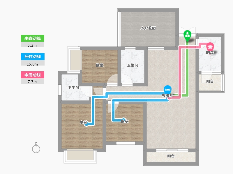 贵州省-安顺市-财富一号-86.37-户型库-动静线