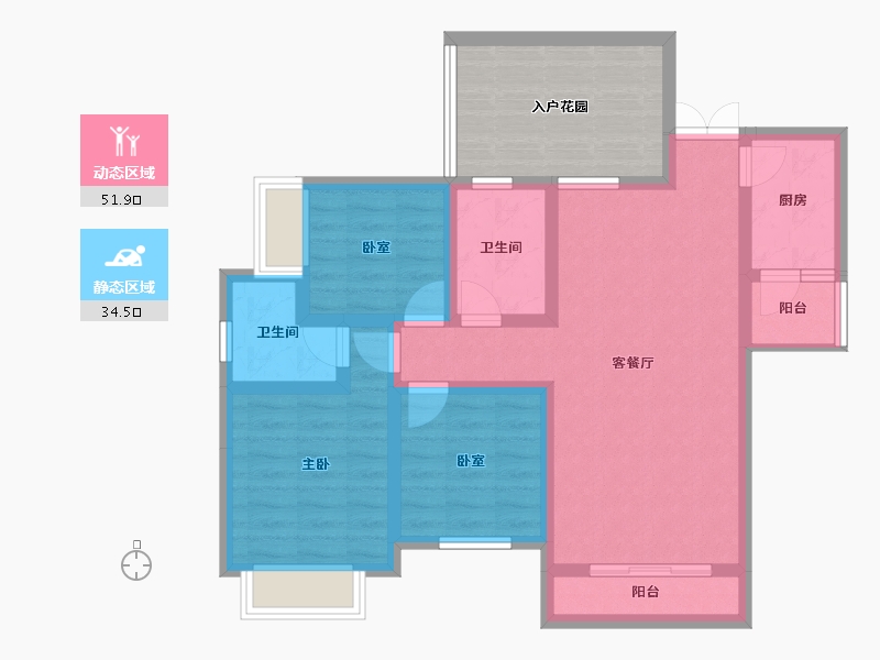 贵州省-安顺市-财富一号-86.37-户型库-动静分区