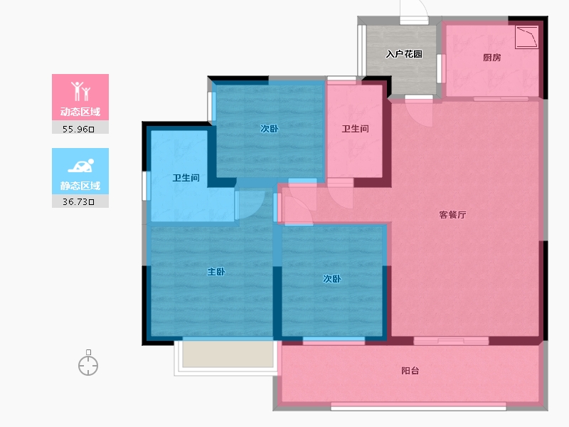 四川省-成都市-朗诗乐府-85.43-户型库-动静分区