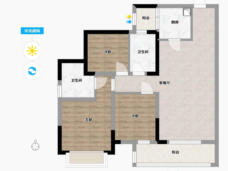 四川省-成都市-朗诗未来街区-79.58-户型库-采光通风