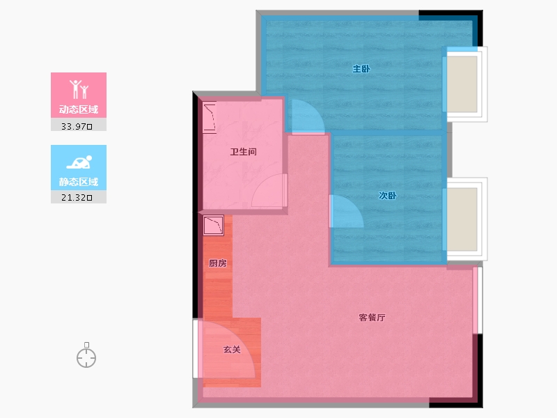 四川省-成都市-朗诗上林熙华府SOHO-49.72-户型库-动静分区