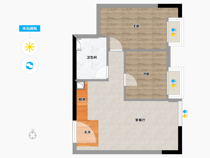 四川省-成都市-朗诗上林熙华府SOHO-49.72-户型库-采光通风