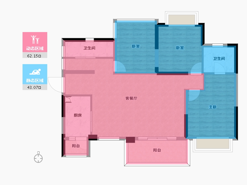 四川省-成都市-御景华府-94.26-户型库-动静分区