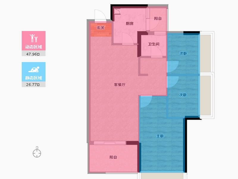 广西壮族自治区-柳州市-金科远道·集美天悦-67.06-户型库-动静分区