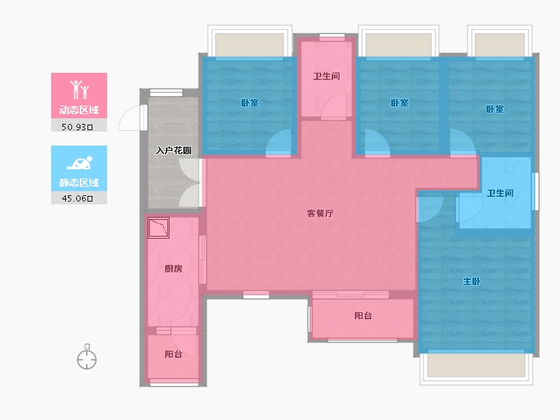 四川省-成都市-成发紫悦府-90.58-户型库-动静分区