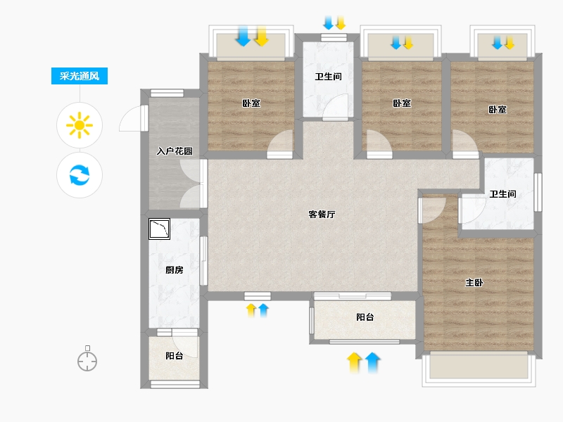 四川省-成都市-成发紫悦府-90.58-户型库-采光通风