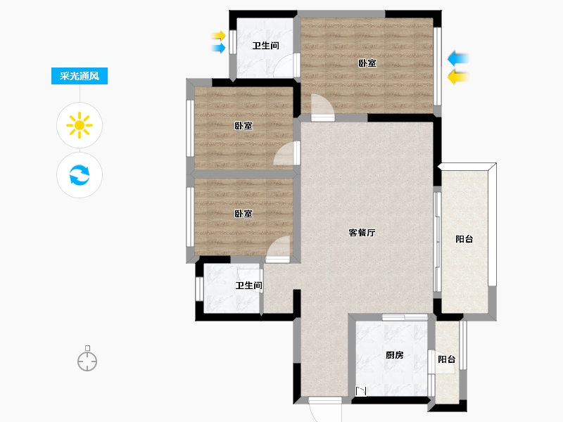 四川省-成都市-融创九天一城-88.80-户型库-采光通风