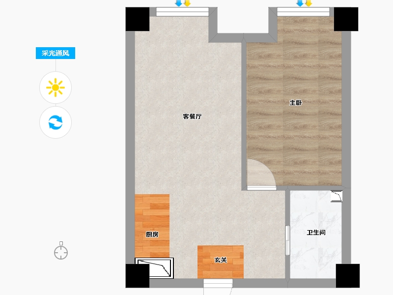 四川省-成都市-朗诗上林熙华府SOHO-37.47-户型库-采光通风