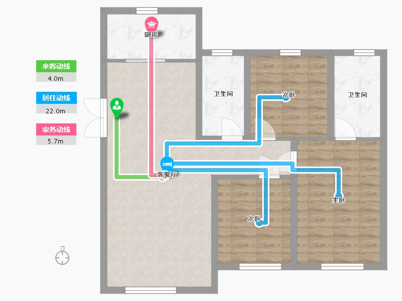 黑龙江省-大庆市-汇龙·玖玺首府-85.73-户型库-动静线