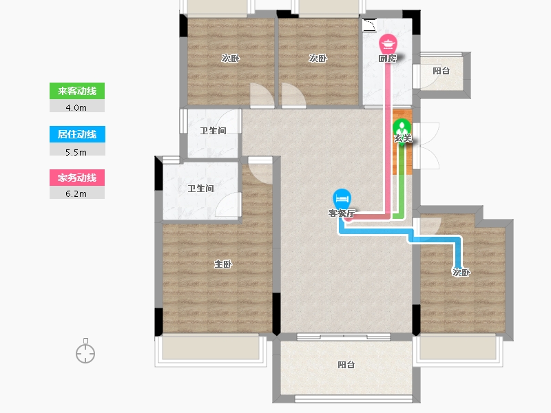 广西壮族自治区-柳州市-金科远道·集美天悦-95.34-户型库-动静线