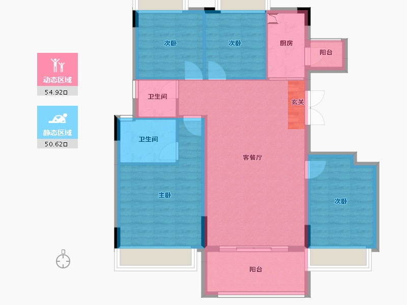 广西壮族自治区-柳州市-金科远道·集美天悦-95.34-户型库-动静分区