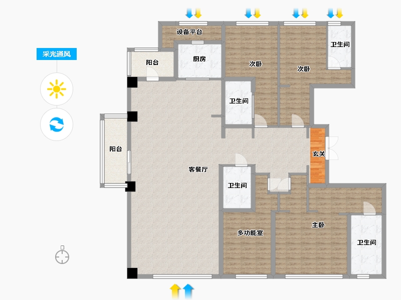 四川省-成都市-万科天府锦绣-206.18-户型库-采光通风