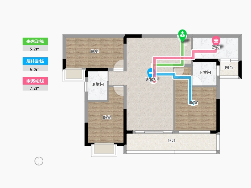 四川省-成都市-卓越云际-88.91-户型库-动静线