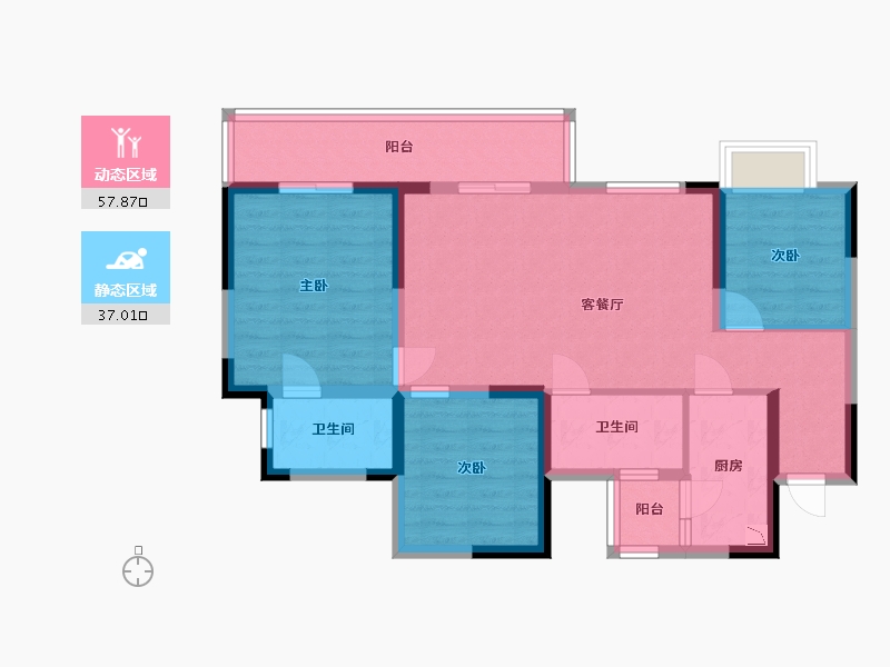 四川省-成都市-朗诗未来街区-83.67-户型库-动静分区