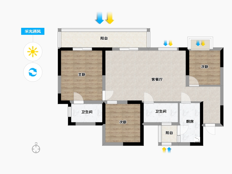 四川省-成都市-朗诗未来街区-83.67-户型库-采光通风